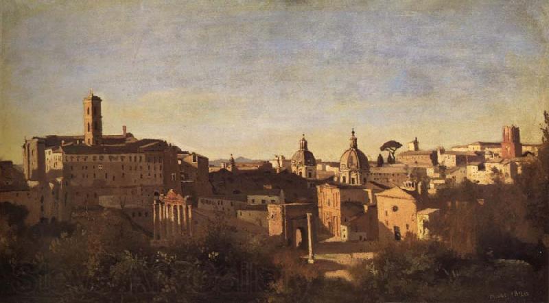 Corot Camille The forum of the garden farnes Spain oil painting art